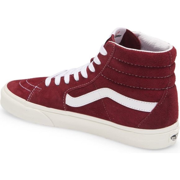 NIB Vans SK8 Hi Pig Suede Pomegranate/Snow White US Mens 11 - Picture 7 of 11